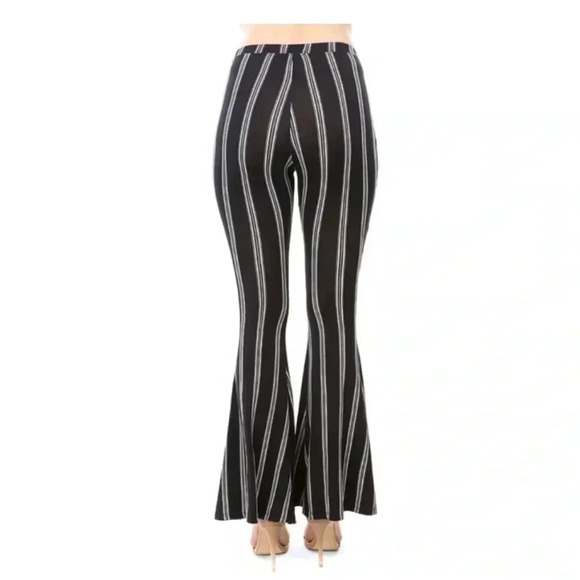 🆕Boho Vibes Black & White Stripe Flared Pants🆕 - Picture 3 of 10